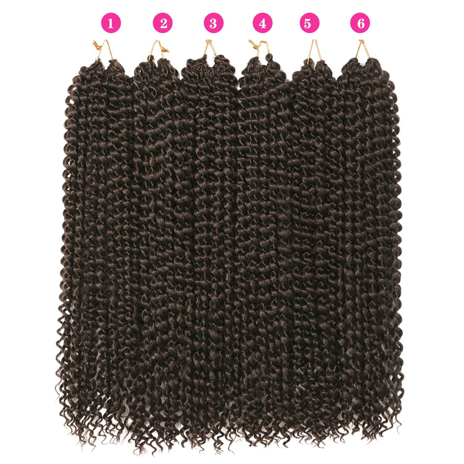 imageUbeleco Passion Twist Hair 18 Inch 6 Packs x22 strands pack132 Strands Full Head Water Wave Crochet Hair Long Curly Braiding Hair Spring Twist Braids Hair Extensions for Black Women4
