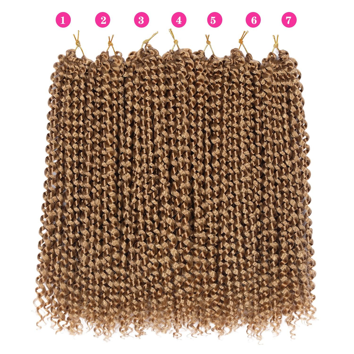 imageUbeleco Passion Twist Hair 18 Inch 6 Packs x22 strands pack132 Strands Full Head Water Wave Crochet Hair Long Curly Braiding Hair Spring Twist Braids Hair Extensions for Black Women27