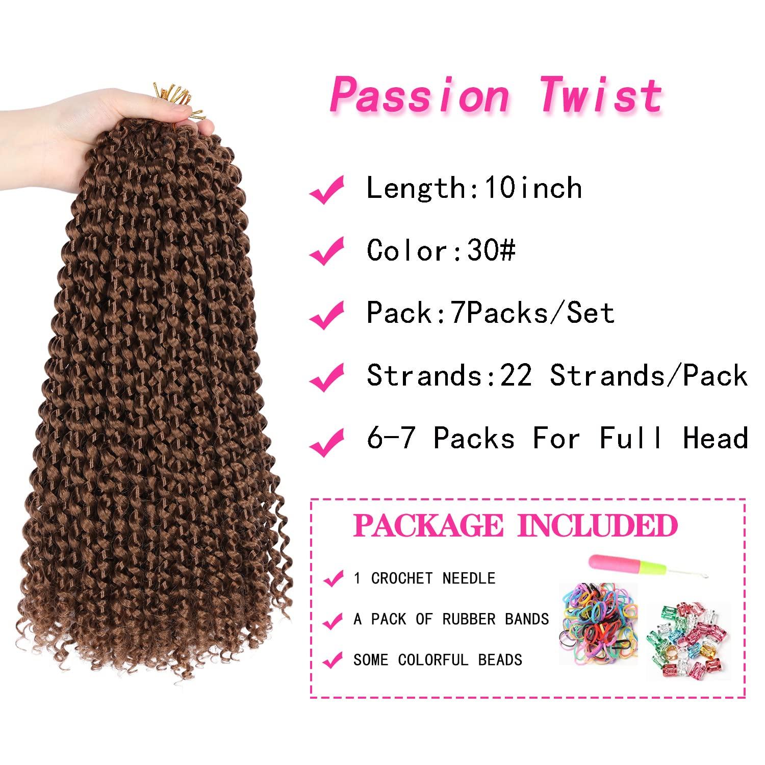 imageUbeleco Passion Twist Hair 18 Inch 6 Packs x22 strands pack132 Strands Full Head Water Wave Crochet Hair Long Curly Braiding Hair Spring Twist Braids Hair Extensions for Black Women30