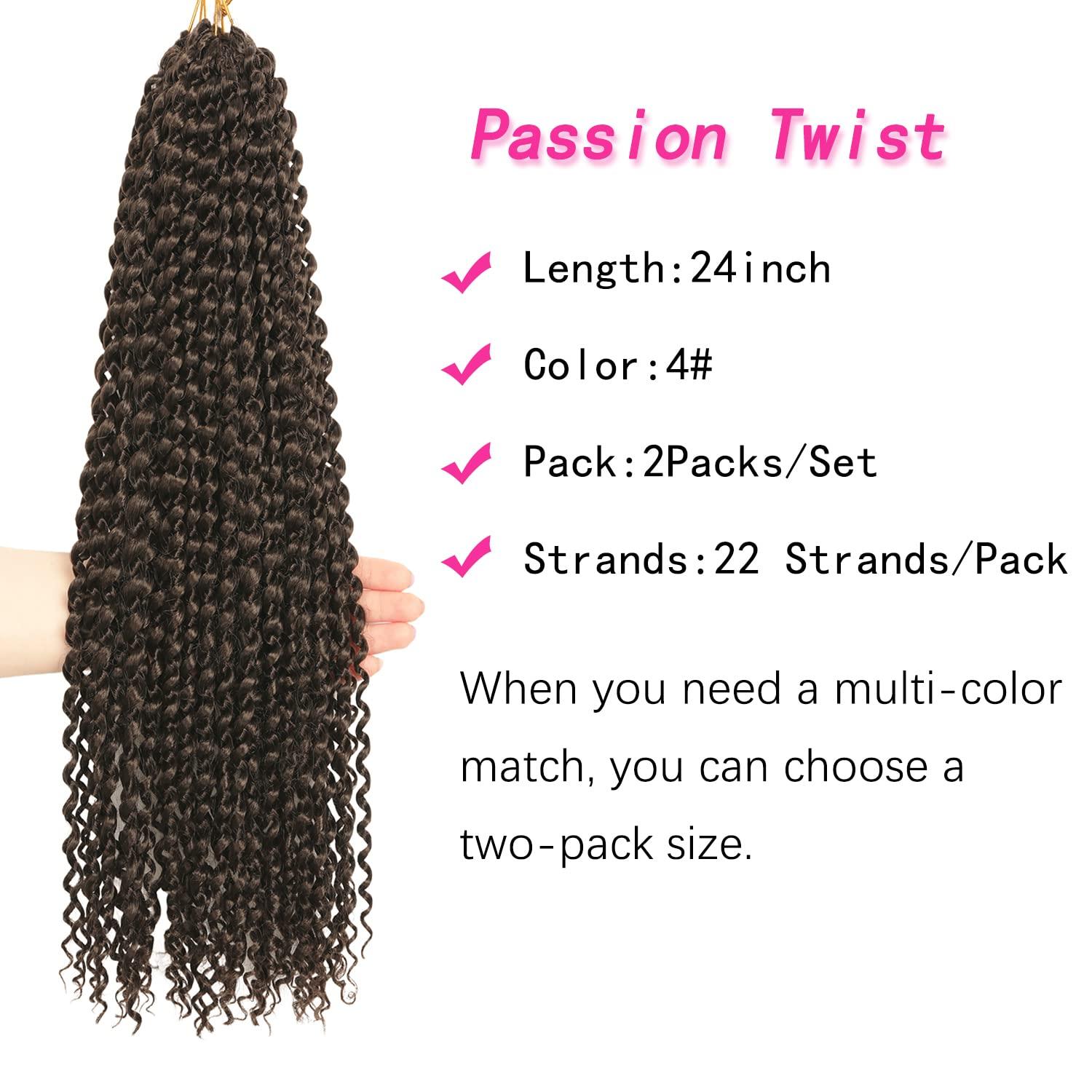 imageUbeleco Passion Twist Hair 18 Inch 6 Packs x22 strands pack132 Strands Full Head Water Wave Crochet Hair Long Curly Braiding Hair Spring Twist Braids Hair Extensions for Black Women4