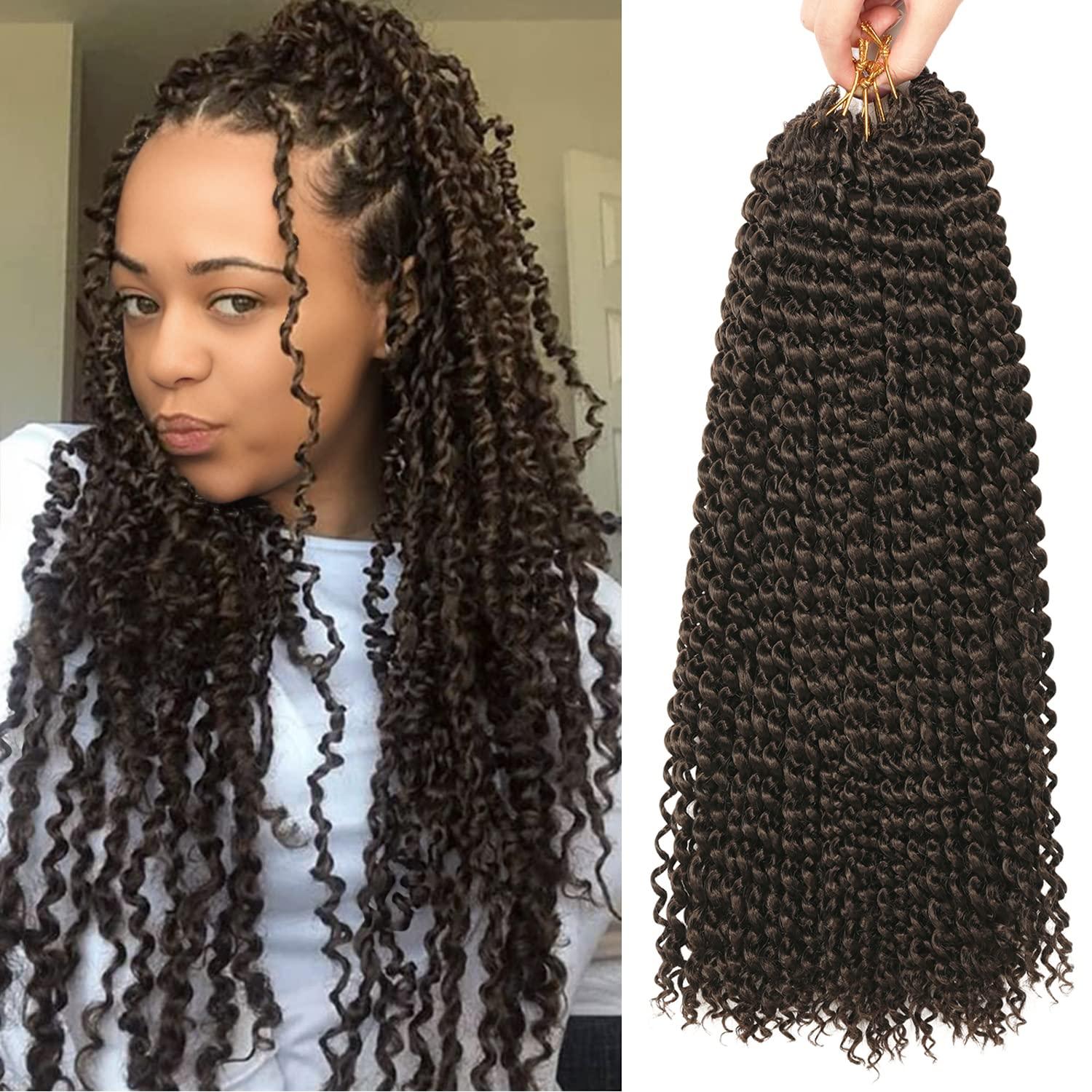 imageUbeleco Passion Twist Hair 18 Inch 6 Packs x22 strands pack132 Strands Full Head Water Wave Crochet Hair Long Curly Braiding Hair Spring Twist Braids Hair Extensions for Black Women4