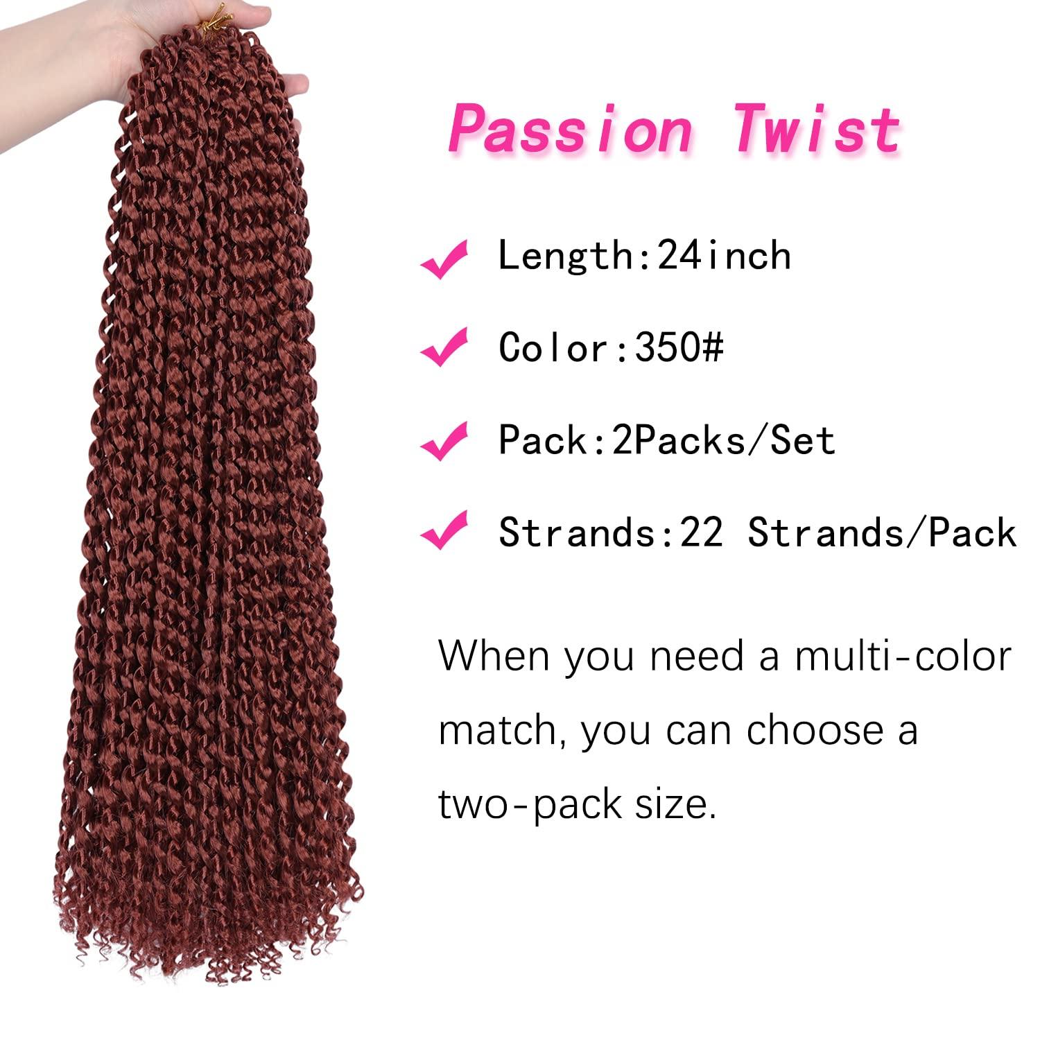 imageUbeleco Passion Twist Hair 18 Inch 6 Packs x22 strands pack132 Strands Full Head Water Wave Crochet Hair Long Curly Braiding Hair Spring Twist Braids Hair Extensions for Black Women350