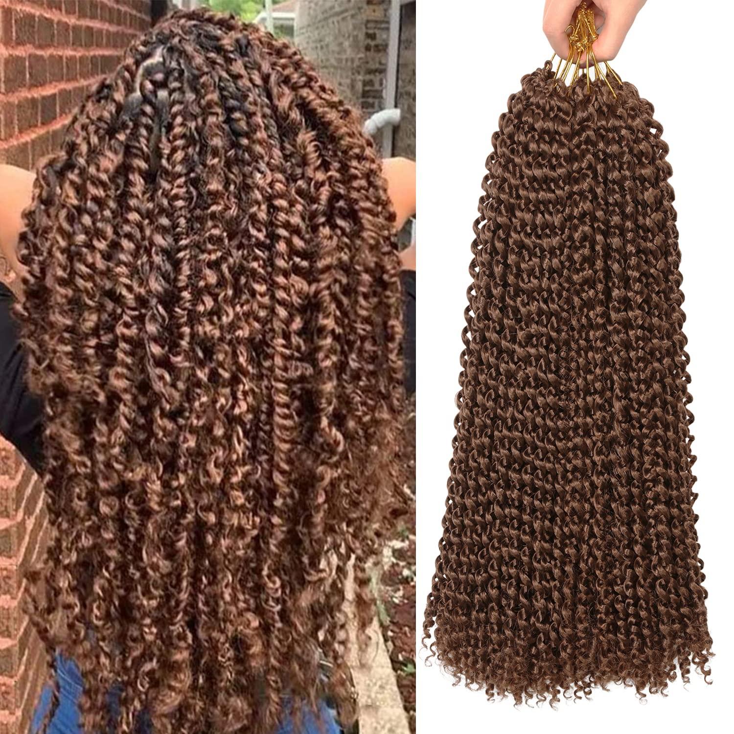 imageUbeleco Passion Twist Hair 18 Inch 6 Packs x22 strands pack132 Strands Full Head Water Wave Crochet Hair Long Curly Braiding Hair Spring Twist Braids Hair Extensions for Black Women30