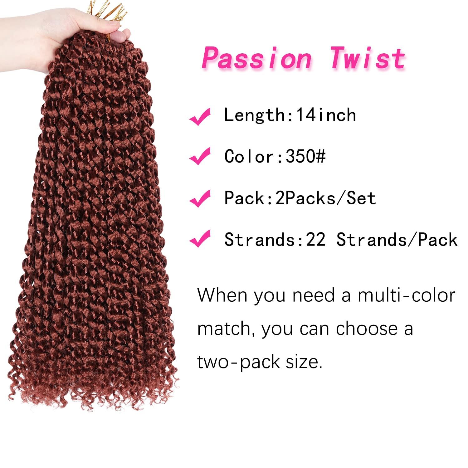 imageUbeleco Passion Twist Hair 18 Inch 6 Packs x22 strands pack132 Strands Full Head Water Wave Crochet Hair Long Curly Braiding Hair Spring Twist Braids Hair Extensions for Black Women350