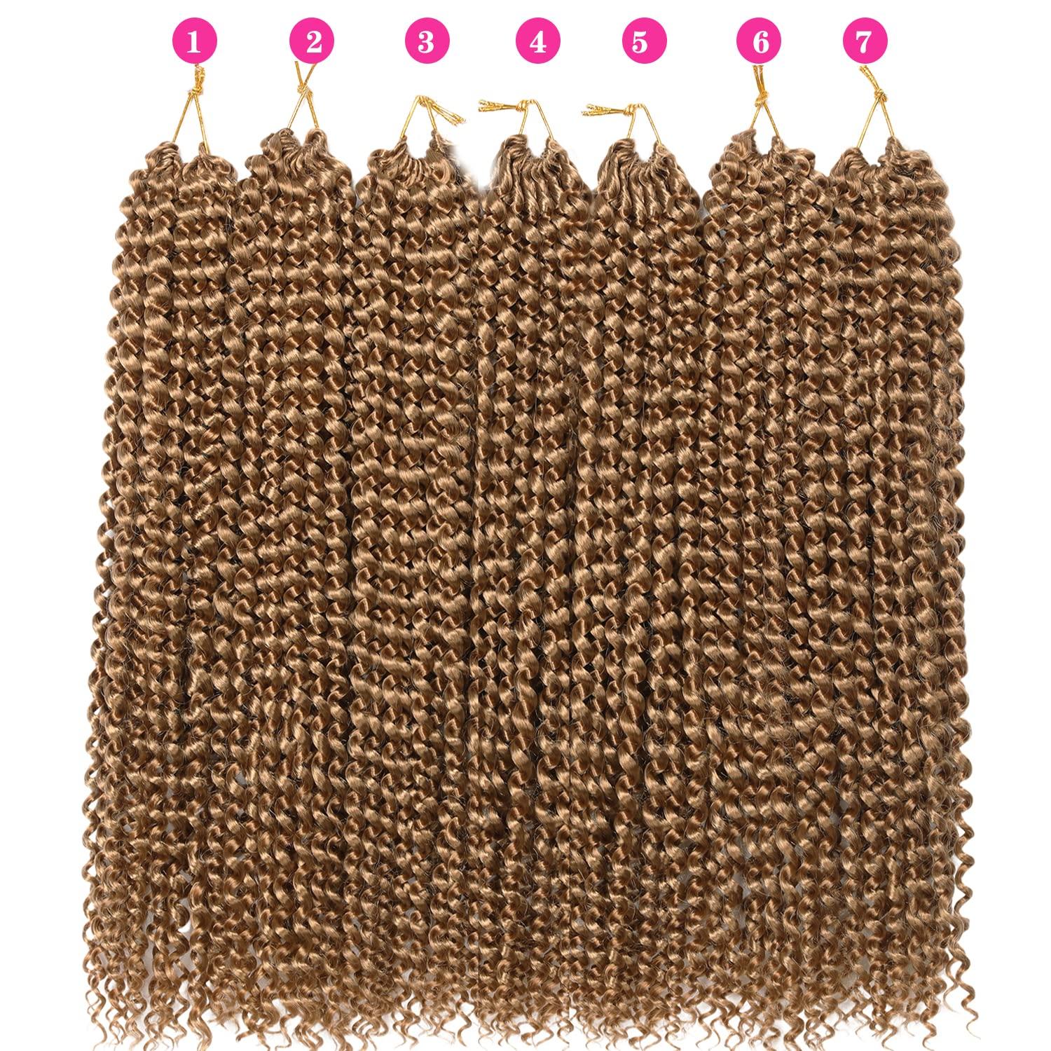 imageUbeleco Passion Twist Hair 18 Inch 6 Packs x22 strands pack132 Strands Full Head Water Wave Crochet Hair Long Curly Braiding Hair Spring Twist Braids Hair Extensions for Black Women27