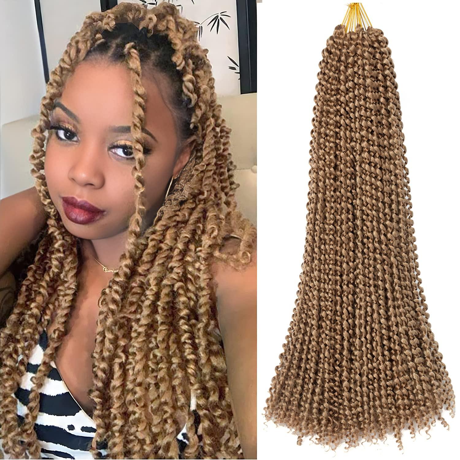 imageUbeleco Passion Twist Hair 18 Inch 6 Packs x22 strands pack132 Strands Full Head Water Wave Crochet Hair Long Curly Braiding Hair Spring Twist Braids Hair Extensions for Black Women27