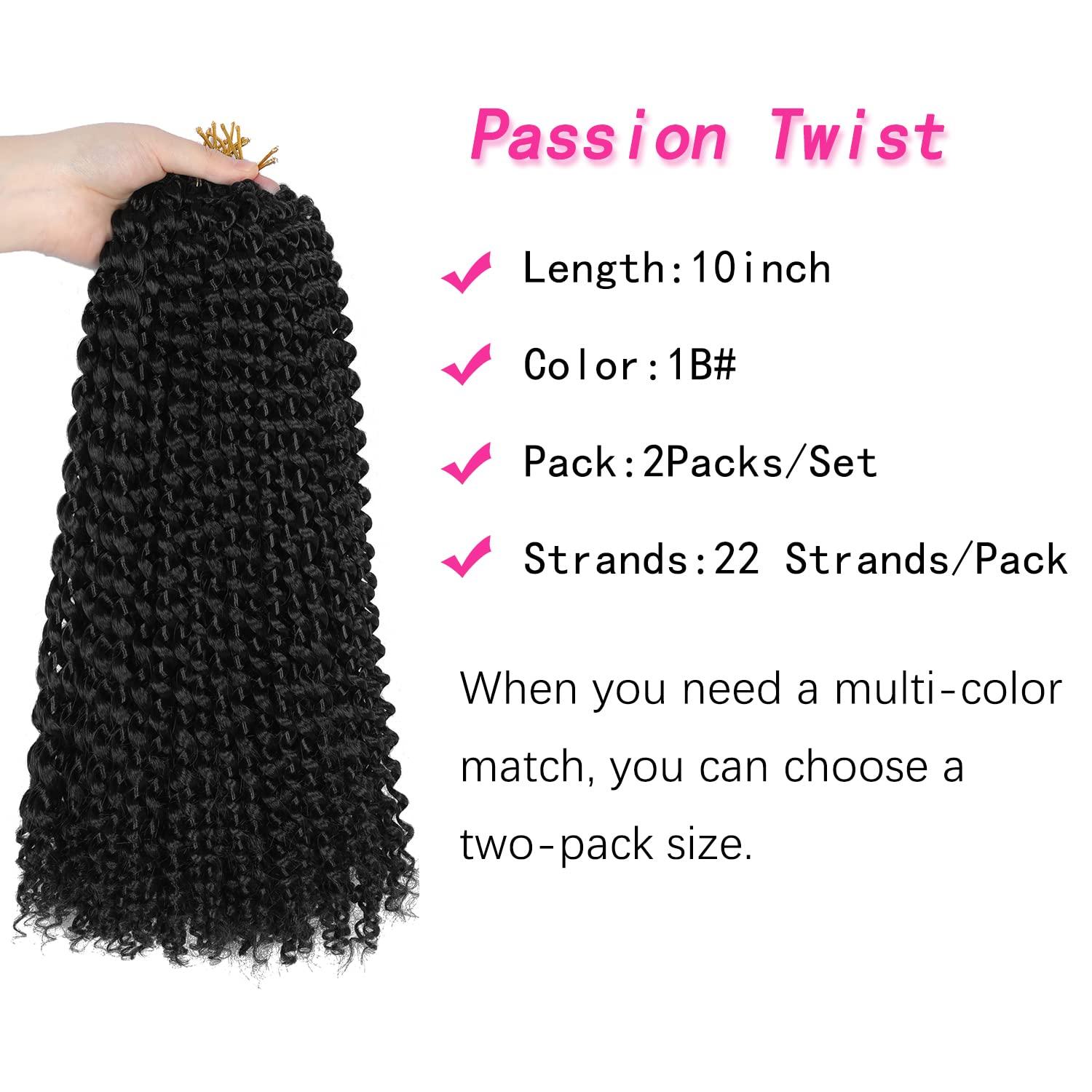 imageUbeleco Passion Twist Hair 18 Inch 6 Packs x22 strands pack132 Strands Full Head Water Wave Crochet Hair Long Curly Braiding Hair Spring Twist Braids Hair Extensions for Black Women1B