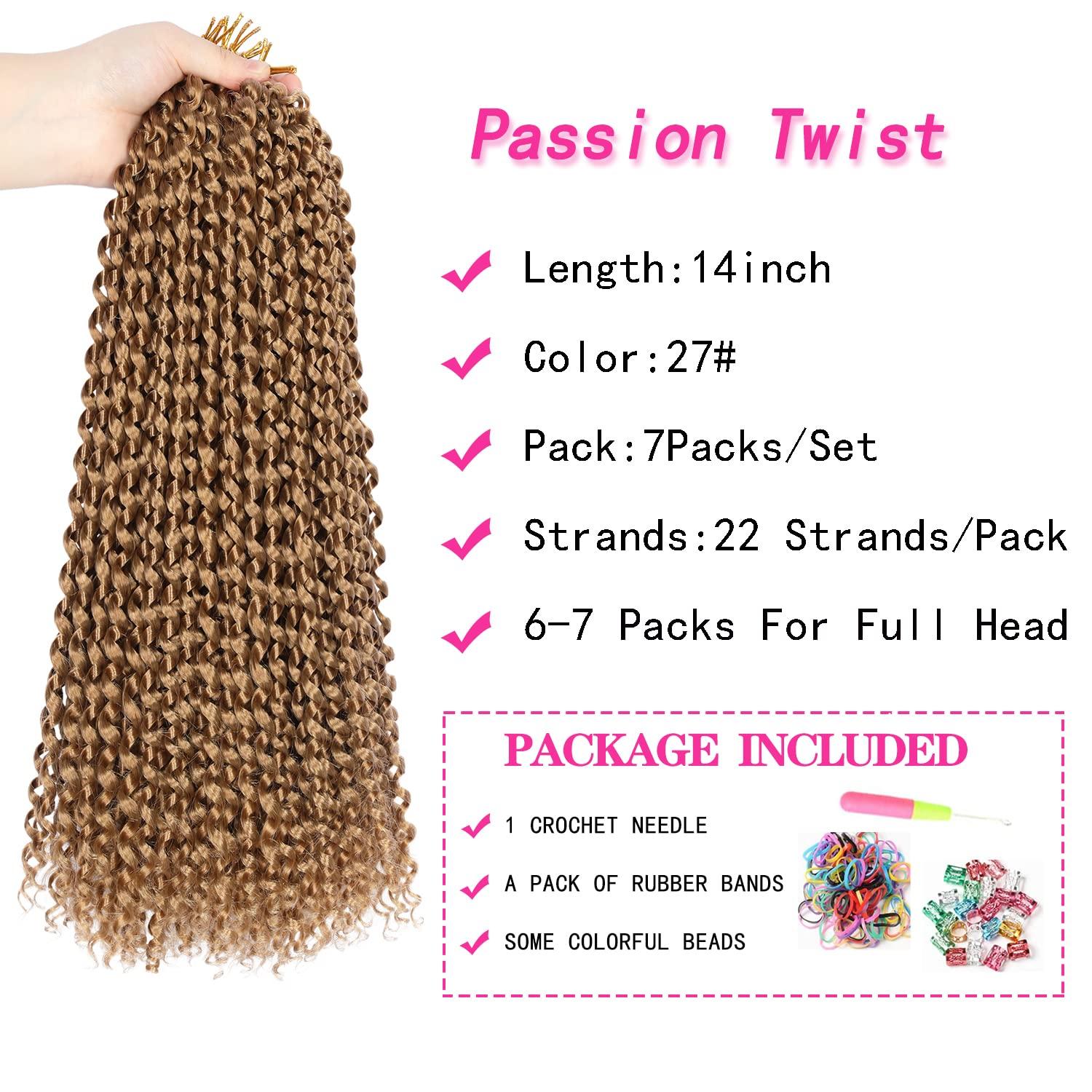 imageUbeleco Passion Twist Hair 18 Inch 6 Packs x22 strands pack132 Strands Full Head Water Wave Crochet Hair Long Curly Braiding Hair Spring Twist Braids Hair Extensions for Black Women27