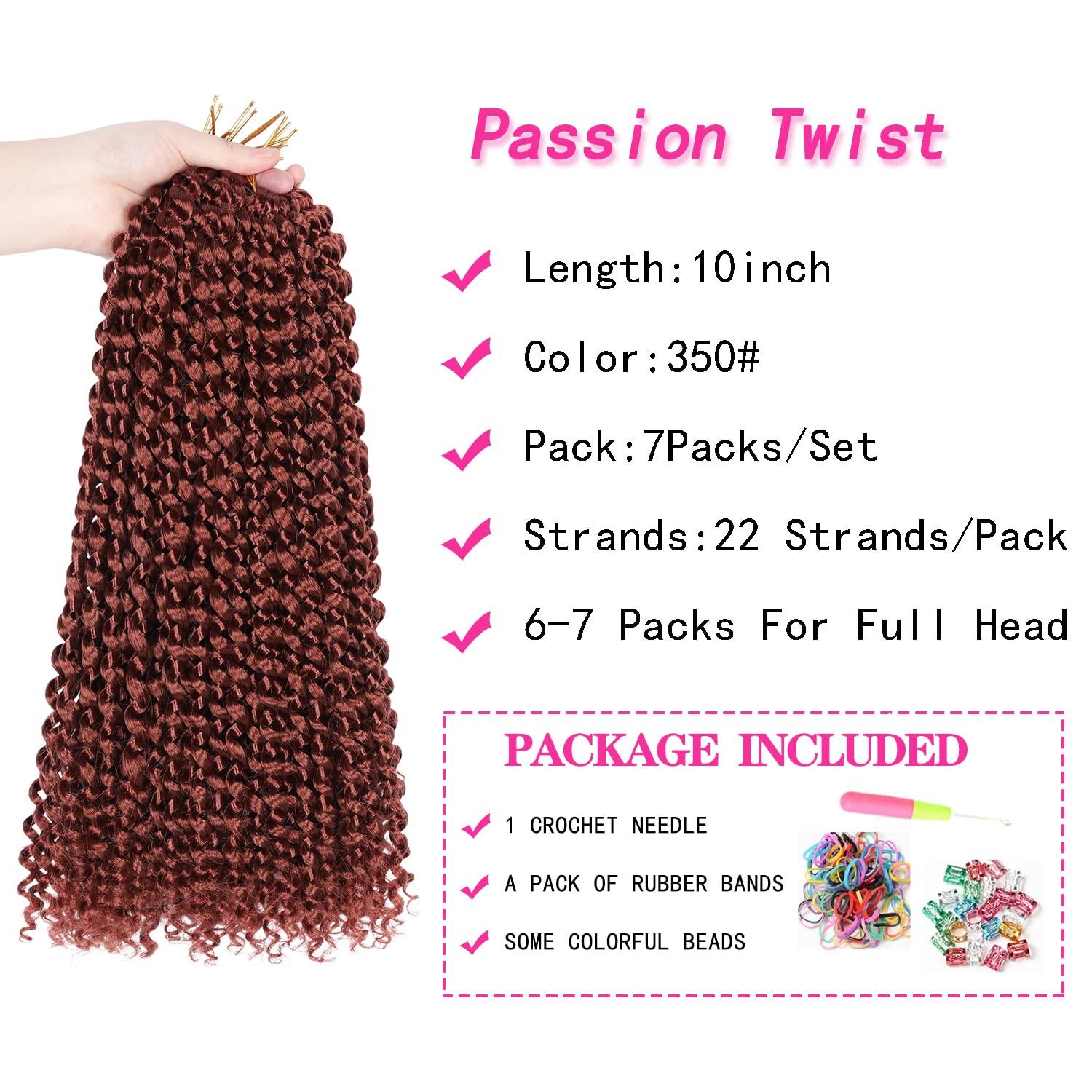 imageUbeleco Passion Twist Hair 18 Inch 6 Packs x22 strands pack132 Strands Full Head Water Wave Crochet Hair Long Curly Braiding Hair Spring Twist Braids Hair Extensions for Black Women350