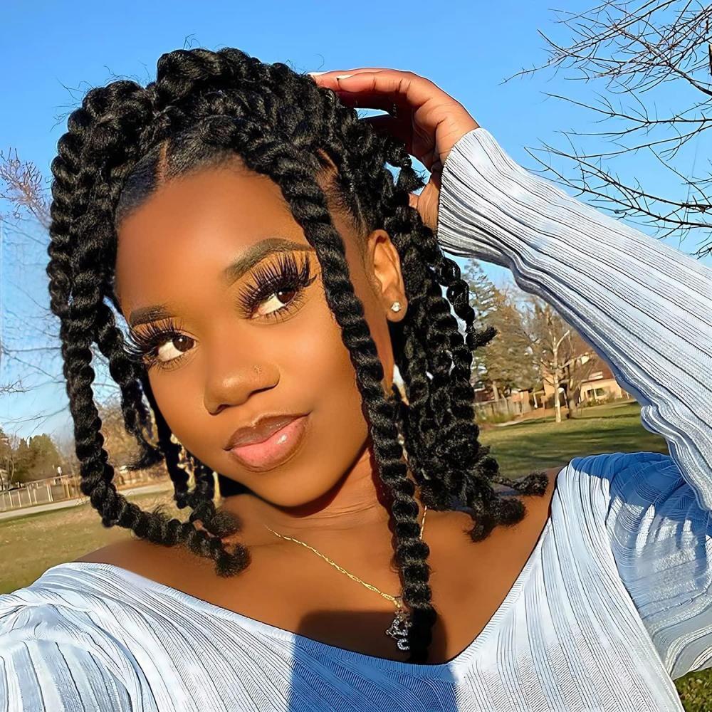 imageUbeleco Passion Twist Hair 18 Inch 6 Packs x22 strands pack132 Strands Full Head Water Wave Crochet Hair Long Curly Braiding Hair Spring Twist Braids Hair Extensions for Black Women1B