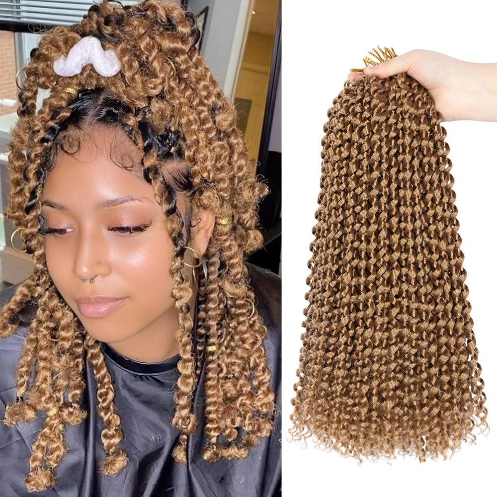 imageUbeleco Passion Twist Hair 18 Inch 6 Packs x22 strands pack132 Strands Full Head Water Wave Crochet Hair Long Curly Braiding Hair Spring Twist Braids Hair Extensions for Black Women27