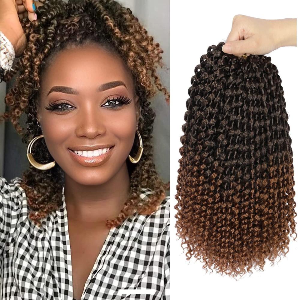 imageUbeleco Passion Twist Hair 18 Inch 6 Packs x22 strands pack132 Strands Full Head Water Wave Crochet Hair Long Curly Braiding Hair Spring Twist Braids Hair Extensions for Black Women1B30
