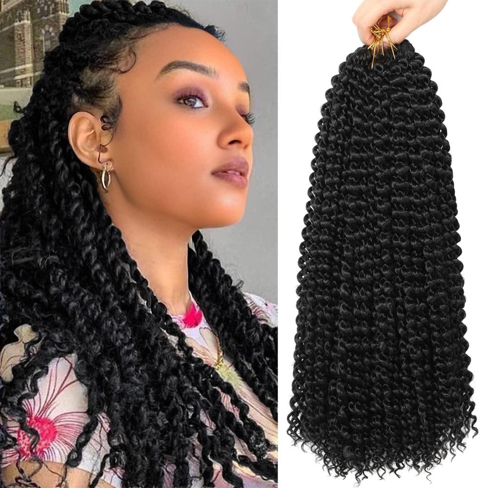 imageUbeleco Passion Twist Hair 18 Inch 6 Packs x22 strands pack132 Strands Full Head Water Wave Crochet Hair Long Curly Braiding Hair Spring Twist Braids Hair Extensions for Black Women1