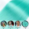 Braiding Hair Pre Stretched 24 inch 8 Packs Natural Black Easy Braid Synthetic Professional Soft Yaki Texture,No Itch, Hot Water Setting Hair Extensions for Braids (24in,1B#)(Mint Green)