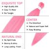 Braiding Hair Pre Stretched 24 inch 8 Packs Natural Black Easy Braid Synthetic Professional Soft Yaki Texture,No Itch, Hot Water Setting Hair Extensions for Braids (24in,1B#)(Pink)