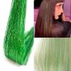 Silver Hair Tinsel 12Pcs Clip in Hair Tinsel Kit 20.5 Inch Fairy Hair Tinsel Kit Heat Resistant Silver Hair Accessories Glitter Hair Extensions for Christmas Halloween Cosplay Party(Fruit green)