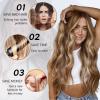 Ubeleco Black Wigs for Women Long Wavy Middle Part Lace Hair Hairline Replacement Wigs 26 Inch Synthetic Hair Heat Resistant Wig for Daily Party(Highlight Brown Mixed Light Blonde)
