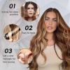 Ubeleco Black Wigs for Women Long Wavy Middle Part Lace Hair Hairline Replacement Wigs 26 Inch Synthetic Hair Heat Resistant Wig for Daily Party(Highlight Brown Mixed Honey Blonde)