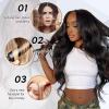 Ubeleco Black Wigs for Women Long Wavy Middle Part Lace Hair Hairline Replacement Wigs 26 Inch Synthetic Hair Heat Resistant Wig for Daily Party(Natural Black)