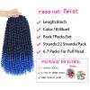 Ubeleco Passion Twist Hair 18 Inch 6 Packs x22 strands pack=132 Strands Full Head Water Wave Crochet Hair Long Curly Braiding Hair Spring Twist Braids Hair Extensions for Black Women(1B/Blue#)