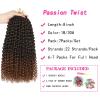 Ubeleco Passion Twist Hair 18 Inch 6 Packs x22 strands pack=132 Strands Full Head Water Wave Crochet Hair Long Curly Braiding Hair Spring Twist Braids Hair Extensions for Black Women(1B/30#)