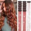imageSilver Hair Tinsel 12Pcs Clip in Hair Tinsel Kit 205 Inch Fairy Hair Tinsel Kit Heat Resistant Silver Hair Accessories Glitter Hair Extensions for Christmas Halloween Cosplay PartyRed
