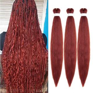 Braiding Hair Pre Stretched 24 inch 8 Packs Natural Black Easy Braid Synthetic Professional Soft Yaki Texture,No Itch, Hot Water Setting Hair Extensions for Braids (24in,1B#)(#350)