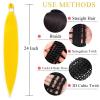 Braiding Hair Pre Stretched 24 inch 3 Packs Professional Yaki Synthetic Hot Water Easy To Install Hair for Braiding (Yellow#)