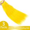 Braiding Hair Pre Stretched 24 inch 3 Packs Professional Yaki Synthetic Hot Water Easy To Install Hair for Braiding (Yellow#)