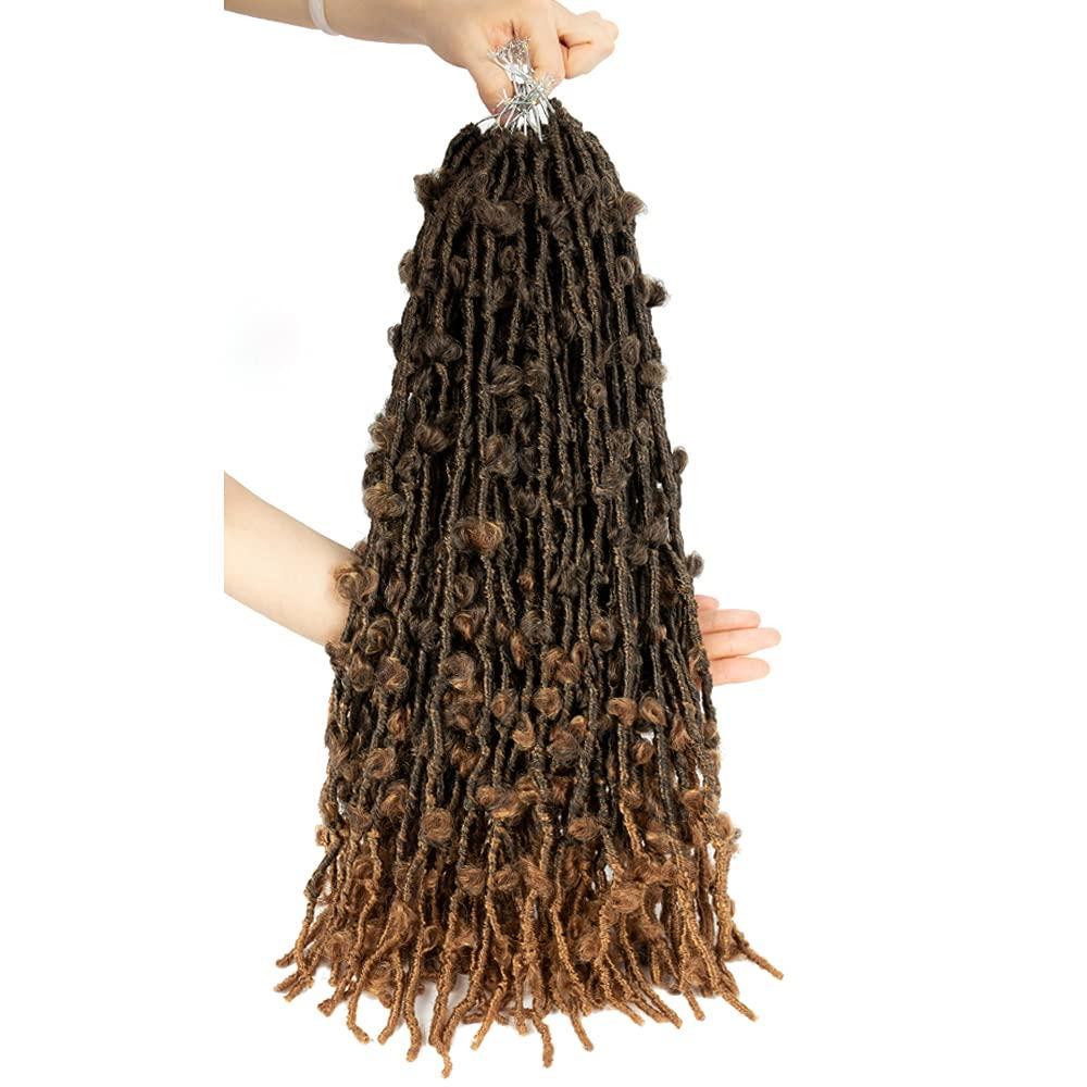 image24inch Butterfly Faux Locs Crochet Hair 7 Packs PreLooped Distressed Locs Crochet Braids Messy Soft Crochet Butterfly Locs Pretwisted Faux Locs 1B30