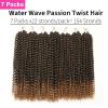 18 Inch Passion Twist Hair, Water Wave Crochet Hair for Women Ombre Blonde Passion Twist Crochet Hair Long Bohemian Synthetic Curly Braiding Hair Extensions Passion Twists Braiding Hair (7pcs,1B/27)