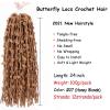 24inch Soft Locs Hair 6 Packs Pre-Looped Butterfly Faux Locs Crochet Hair Messy Soft Crochet Butterfly Locs Pre-twisted Faux Locs (6pcs #27)