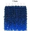 7 Packs Butterfly Faux Locs Crochet Hair 24 inch Long Faux Locs Crochet Braids Pre looped Distressed Butterfly Soft Locs Crochet Dreadlocks Synthetic Hair Extensions (1B/Blue)