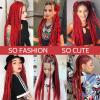 Braiding Hair Pre Stretched 24 inch 3 Packs Professional Yaki Synthetic Hot Water Easy To Install Hair for Braiding (Red#)