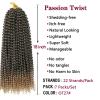 Ubeleco 18 Inch Passion Twist Hair,7 Packs Water Wave Crochet Hair for Women Ombre Blonde Passion Twist Crochet Hair Long Bohemian Synthetic Curly Braiding Hair Extensions(7pcs,1B/OT27)