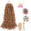 24inch Soft Locs Hair 6 Packs Pre-Looped Butterfly Faux Locs Crochet Hair Messy Soft Crochet Butterfly Locs Pre-twisted Faux Locs (6pcs #27)