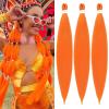 imageBraiding Hair Pre Stretched 24 inch 3 Packs Professional Yaki Synthetic Hot Water Easy To Install Hair for Braiding Orange