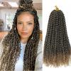 Ubeleco 18 Inch Passion Twist Hair,7 Packs Water Wave Crochet Hair for Women Ombre Blonde Passion Twist Crochet Hair Long Bohemian Synthetic Curly Braiding Hair Extensions(7pcs,1B/OT27)