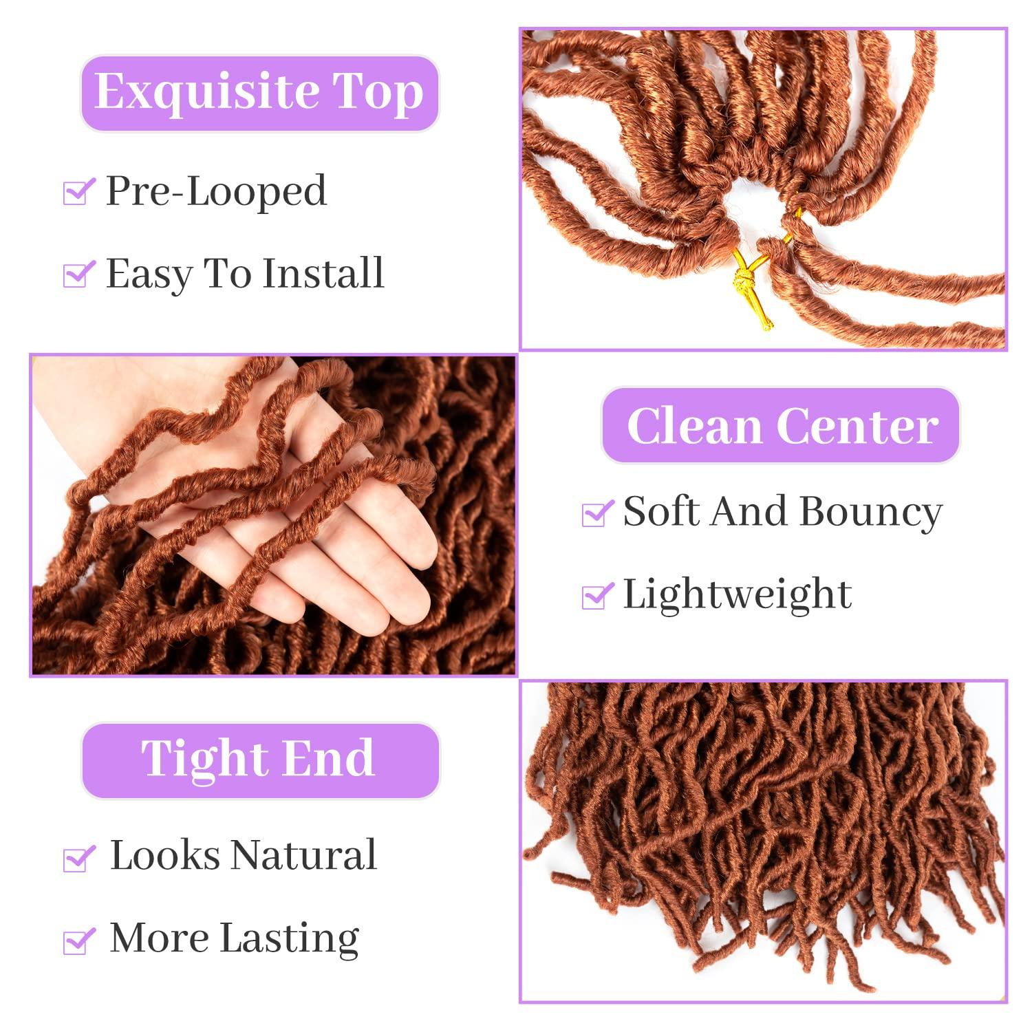 imageGinger Faux Locs Crochet Hair 36inch 350 Soft Locs Crochet Hair 4 packs Extensible Curly Wavy Locs Crochet Hair PreLooped Synthetic Goddess Locs Crochet Hair for Women 36 inch4 packs350