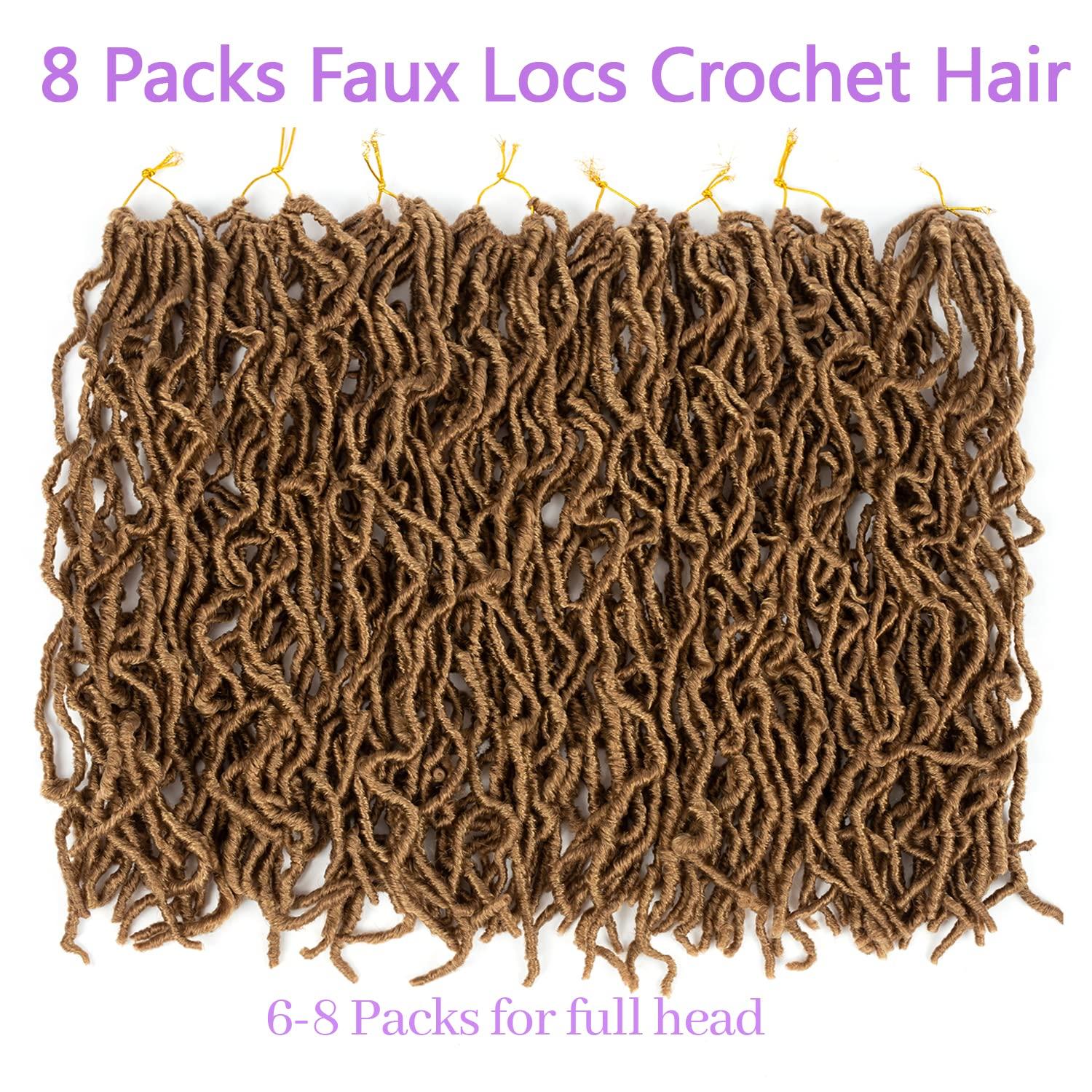 imageUbeleco 8 Packs Soft Locs 36 Inch Blonde Faux Locs Crochet Hair Extensible Curly Wavy Goddess Locs Crochet Hair Prelooped Synthetic Locs Crochet Hair for Women 36 inch8 packs27