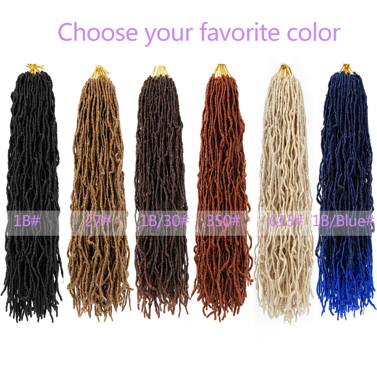 imageUbeleco 8 Packs Soft Locs Crochet Hair 36 Inch Black Faux Locs Crochet Hair Extensible Curly Wavy Locs Crochet Hair Prelooped Synthetic Goddess Locs Crochet Hair for Women 36 inch8 packs1B