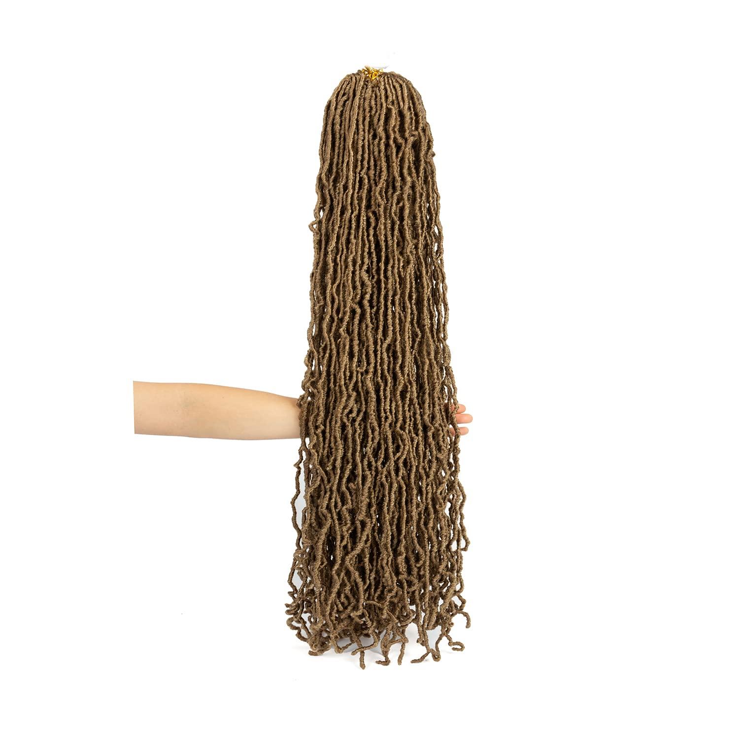 imageUbeleco Soft Locs 24 Inch Faux Locs Crochet Hair Honey Blonde 2 packs Pre Looped Synthetic Locs Crochet Hair for Women24 Inch 27