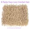 24 Inch Faux Locs Crochet Hair, 8 Packs Bleached Blonde Soft Locs Extensible Pre-looped Curly Wavy Locs Crochet Hair For Women Synthetic Goddess Locs Crochet Hair Extension (24 Inch(8 packs), 613#)