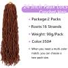 24 inch Faux Locs Crochet Hair, 2 packs Extensible Soft Locs Crochet Hair Copper Red Pre-Looped Synthetic Locs Curly Wavy Crochet Hair for Women(24 Inch, 350#)