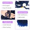 36 Inch Faux Locs Crochet Hair, 8 Packs Blue Soft Locs Extensible Pre-looped Curly Wavy Goddess Locs Crochet Hair For Women Synthetic Locs Crochet Hair Extension (36 Inch(8 packs), 1B/Blue#)