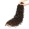 36 inch Faux Locs Crochet Hair, Ombre Brown Soft Locs Crochet Hair 4 packs Extensible Curly Wavy Locs Crochet Hair for Women Pre-Looped Synthetic Goddess Locs Crochet Hair (36 inch(4 packs),1B/30)