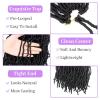 8 packs Faux Locs Crochet Hair, Black Soft Locs 24 inch Extensible Locs Crochet Hair Pre-looped Curly Wavy Synthetic Goddess Locs Crochet Hair for Women Soft Locs Crochet Hair (24 inch(8 packs),1B)