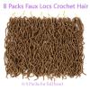 8 packs Faux Locs Crochet Hair, Blonde Soft Locs 24 inch Extensible Locs Crochet Hair Pre-looped Curly Wavy Synthetic Goddess Locs Crochet Hair for Women Soft Locs Crochet Hair (24 inch(8 packs),27#)