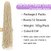 Faux Locs Crochet Hair 36 inch, 2 packs Soft Locs Crochet Hair Bleached Blonde Pre-Looped Synthetic Curly Wavy Crochet Hair for Women(36 Inch, 613#)