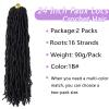 Ubeleco 24 inch Faux Locs Crochet Hair,2 packs New Soft Locs Crochet Hair Pre Looped Synthetic Locs Crochet Hair for Women (24 inch,1B)